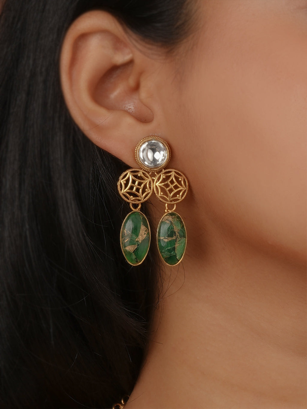 Gold Plated Contemporary Necklace Set - CC-S51