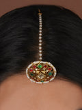 Multicolor Gold Plated Jadau Kundan Maangteeka - MBR26M