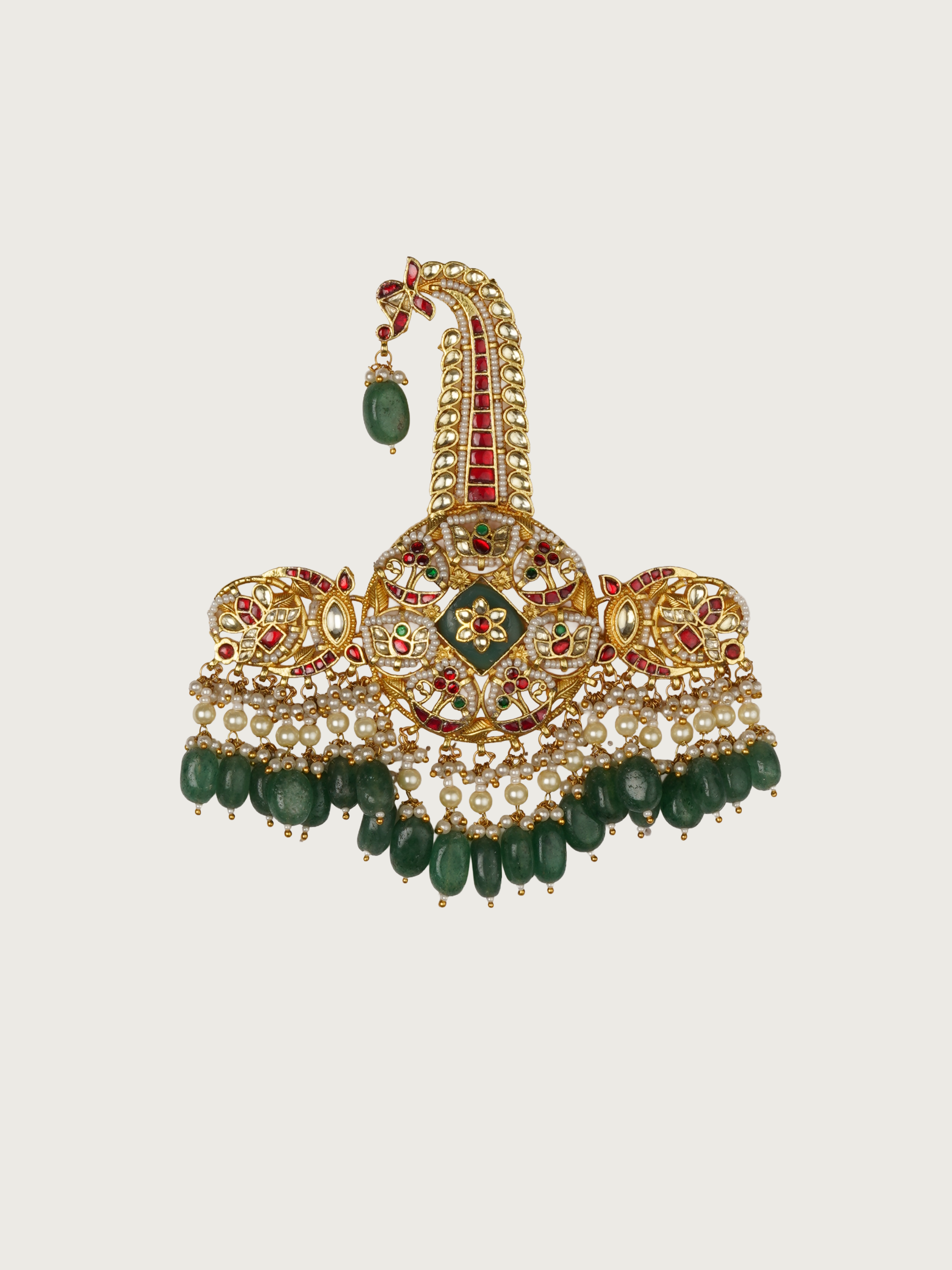 Multicolor Gold Plated Jadau Kundan Kalangi - MKLG33M