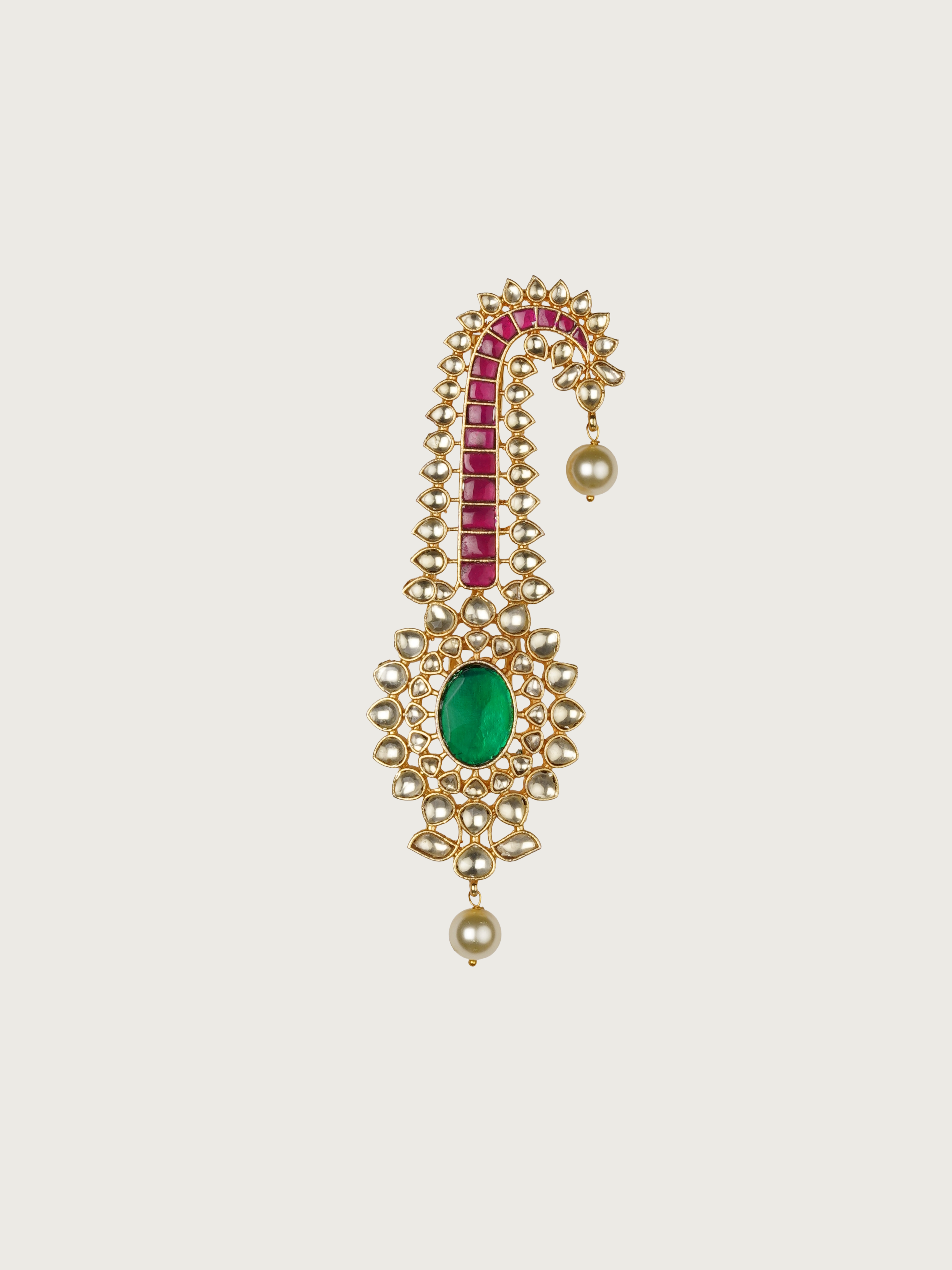 Multicolor Gold Plated Jadau Kundan Kalangi - MKLG39M