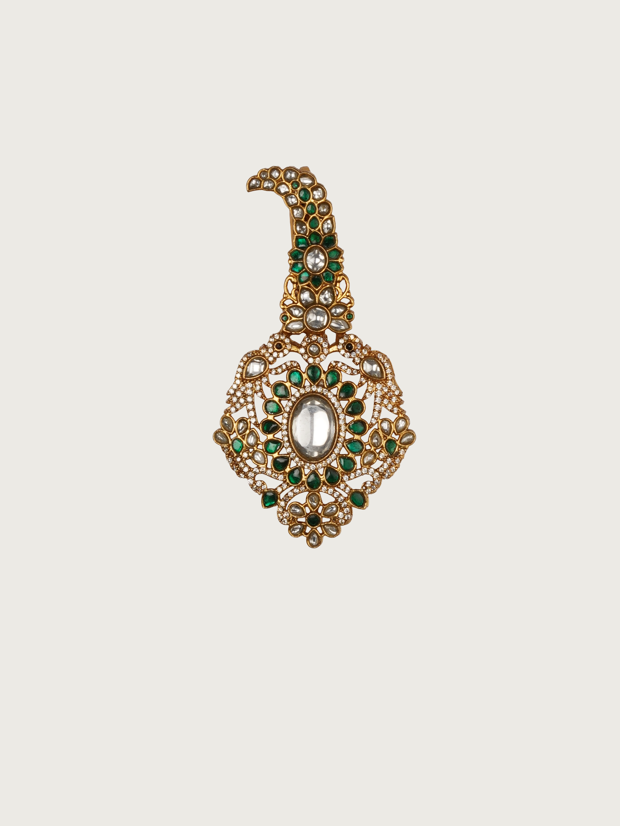 Green Color Gold Plated Jadau Kundan Kalangi - MKLG41WGR