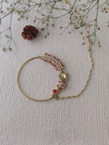 Maroon Color Gold Plated Jadau Kundan Nosering - MNTH33MR