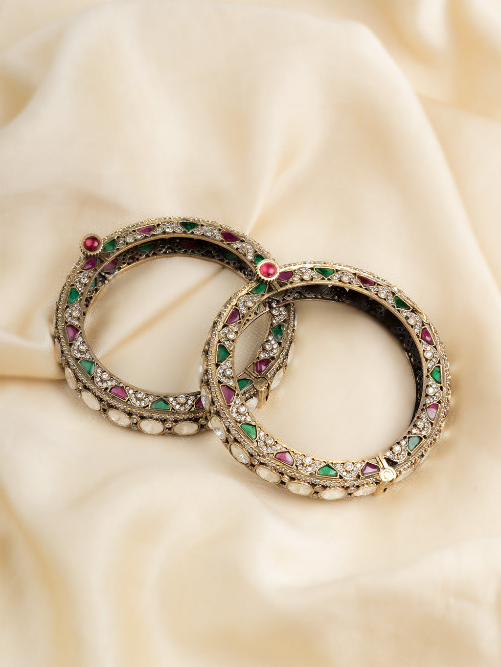 Multicolor Moissanite Bangles (One Pair) - MO-B10M