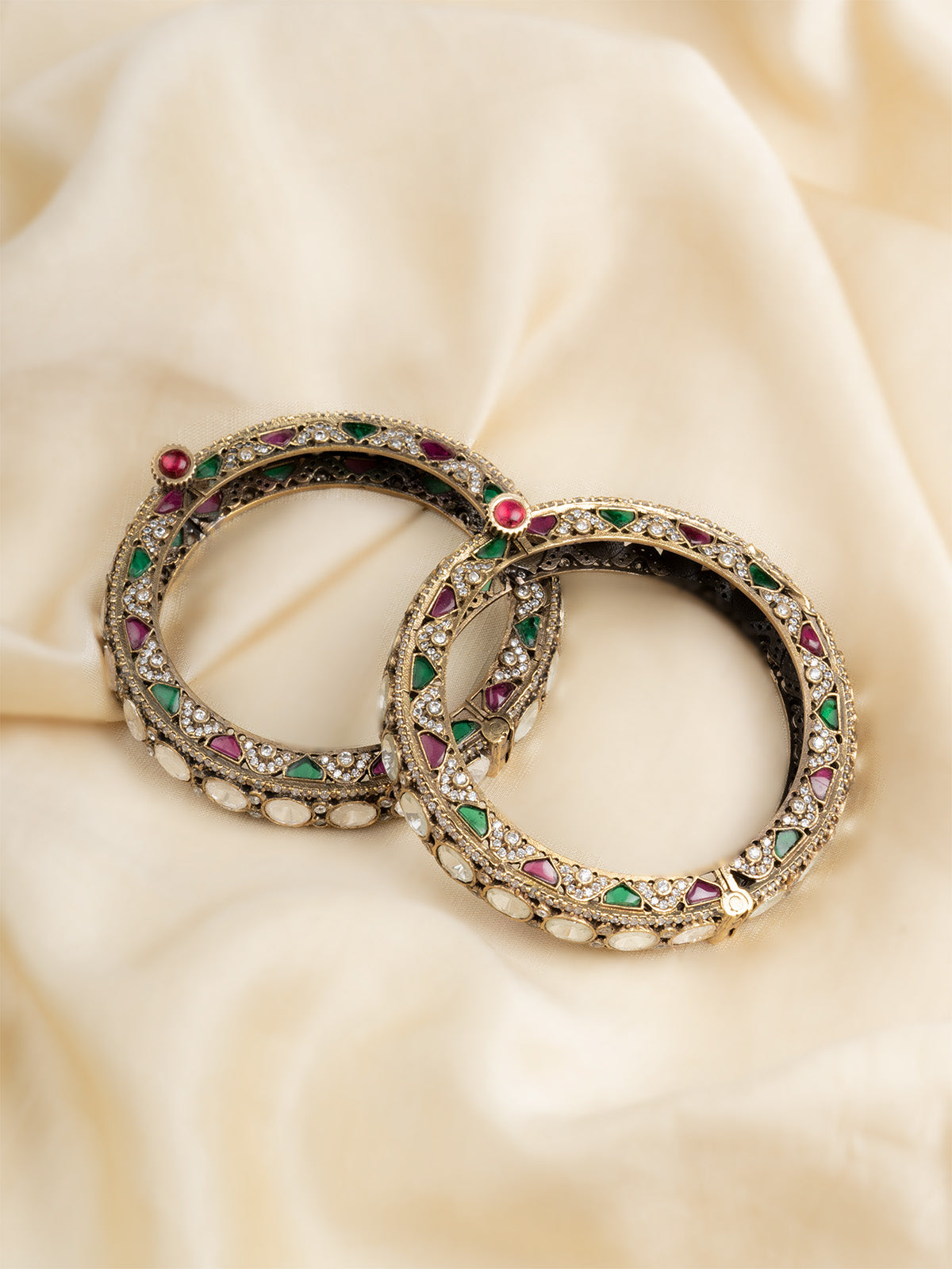Multicolor Moissanite Bangles (One Pair) - MO-B10M