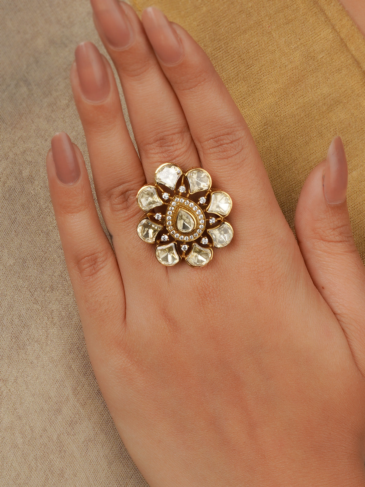 Gold Plated Moissanite Ring - MO-RNG23