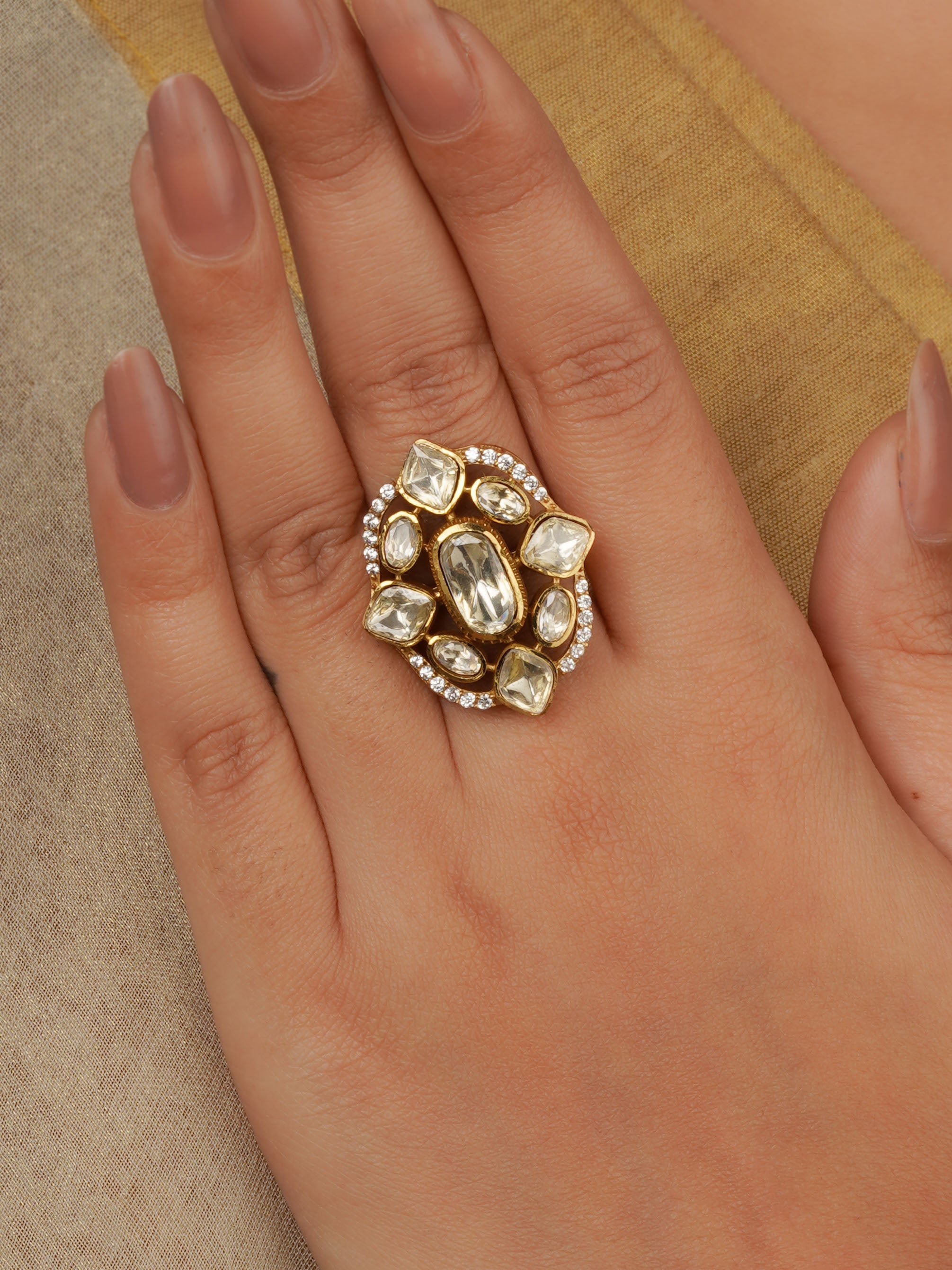 Gold Plated Moissanite Ring - MO-RNG24