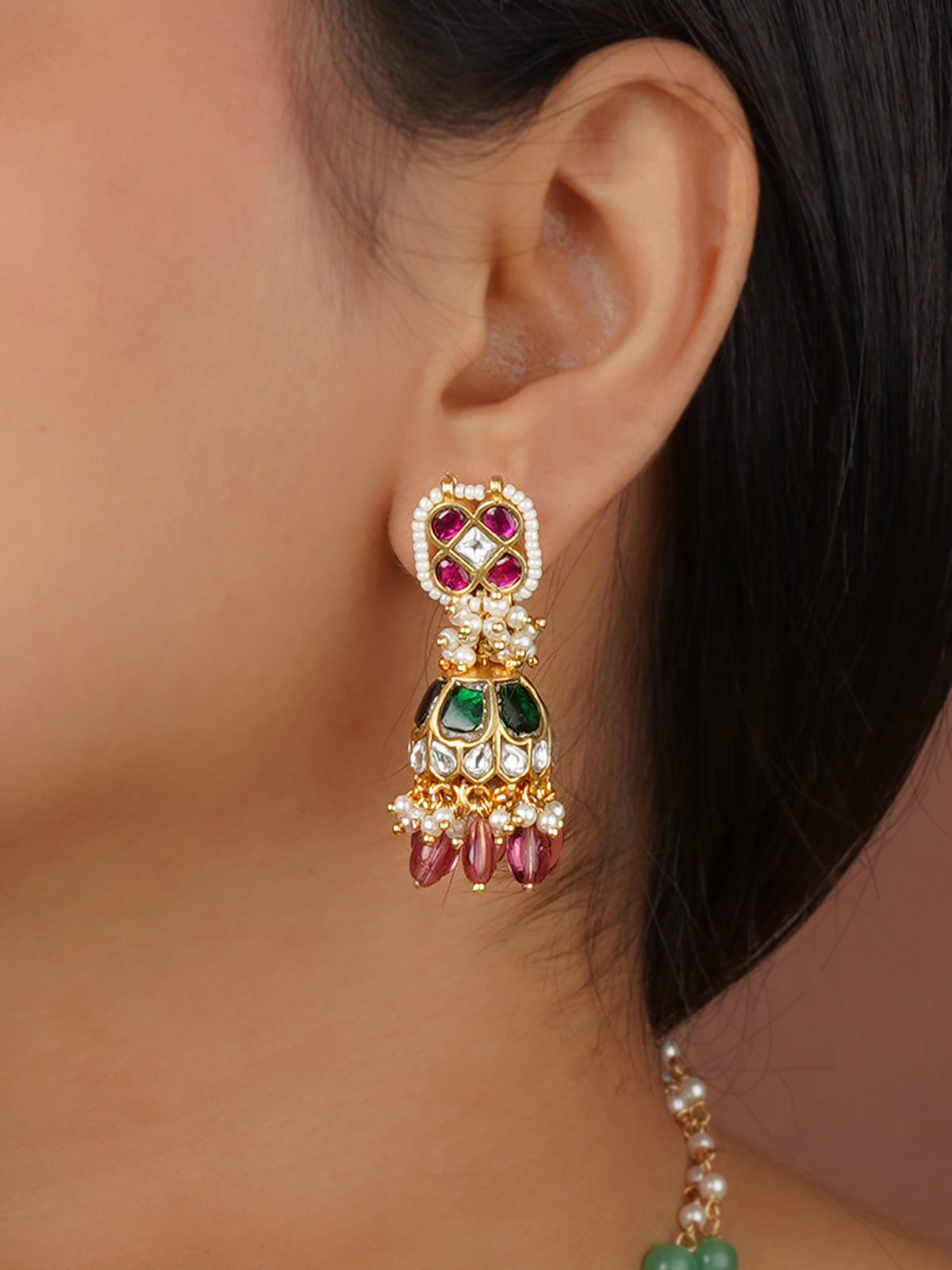 Multicolor Gold Plated Mishr Necklace Set - MR-S789M