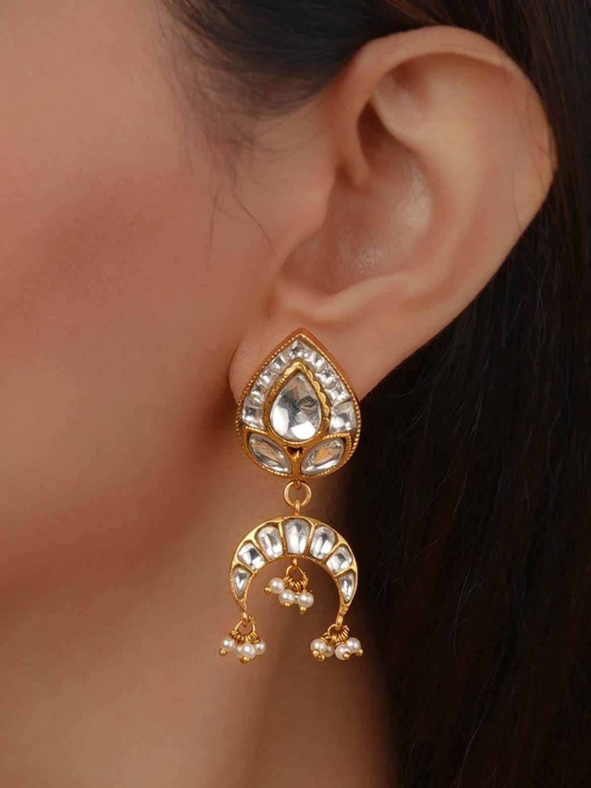 Navratna Gold Plated Jadau Kundan Necklace Set - MS2133N