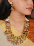 Multicolor Gold Plated Jadau Kundan Necklace Set - MS2872M