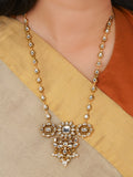 Gold Plated Jadau Kundan Necklace Set - MS2873