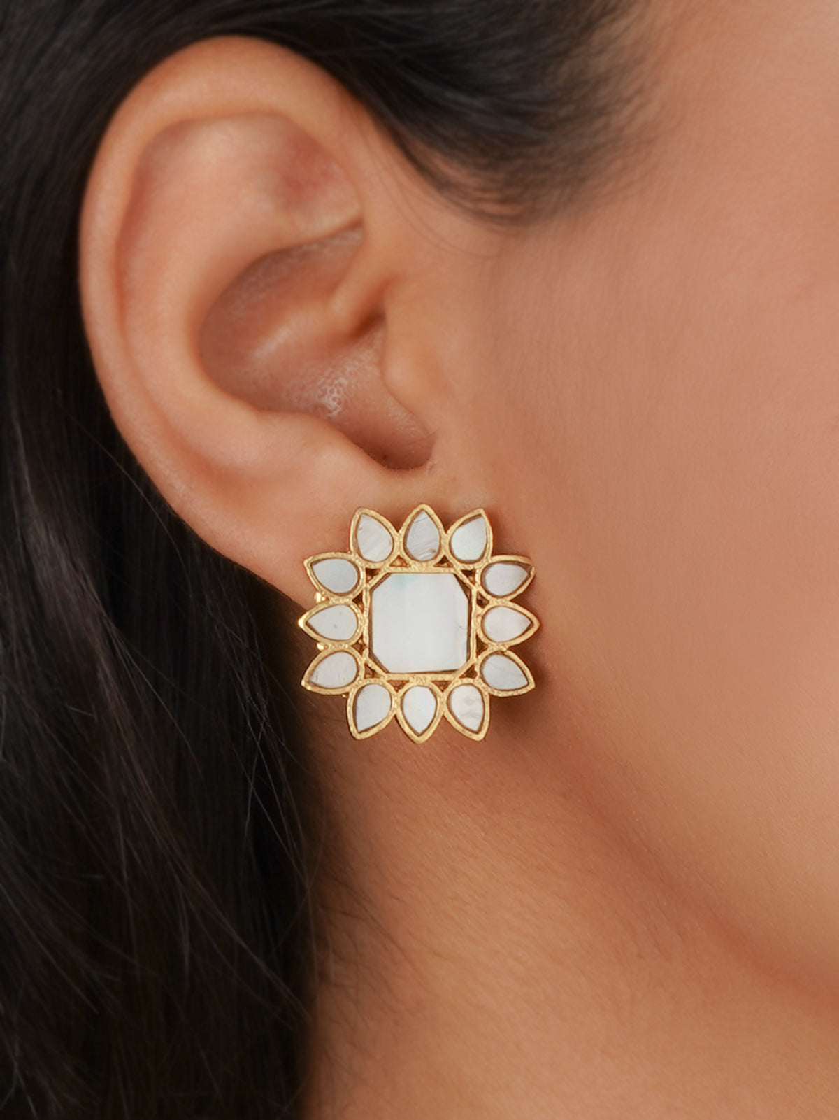 Gold Plated Jadau Kundan Necklace Set - MS2873