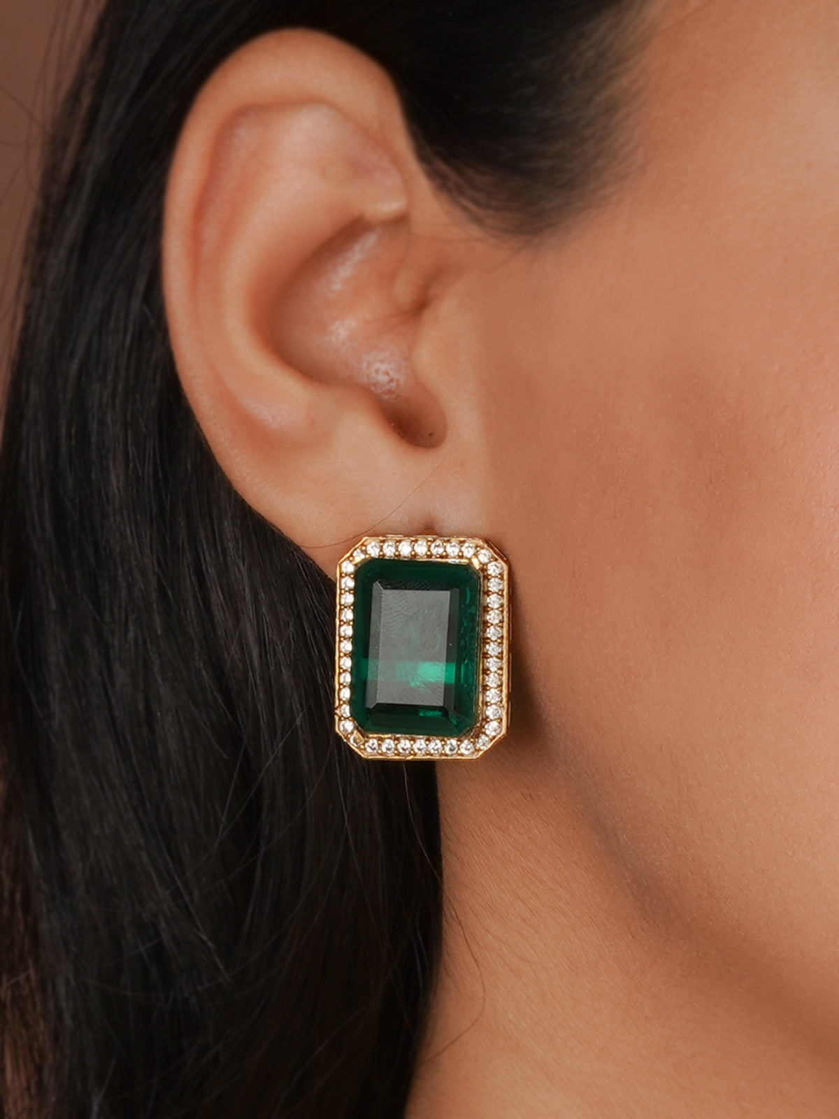 Multicolor Gold Plated Faux Polki Necklace Set - PK-S428GR