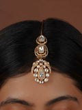 White Color Gold Plated Faux Polki Maangteeka - PK-T45