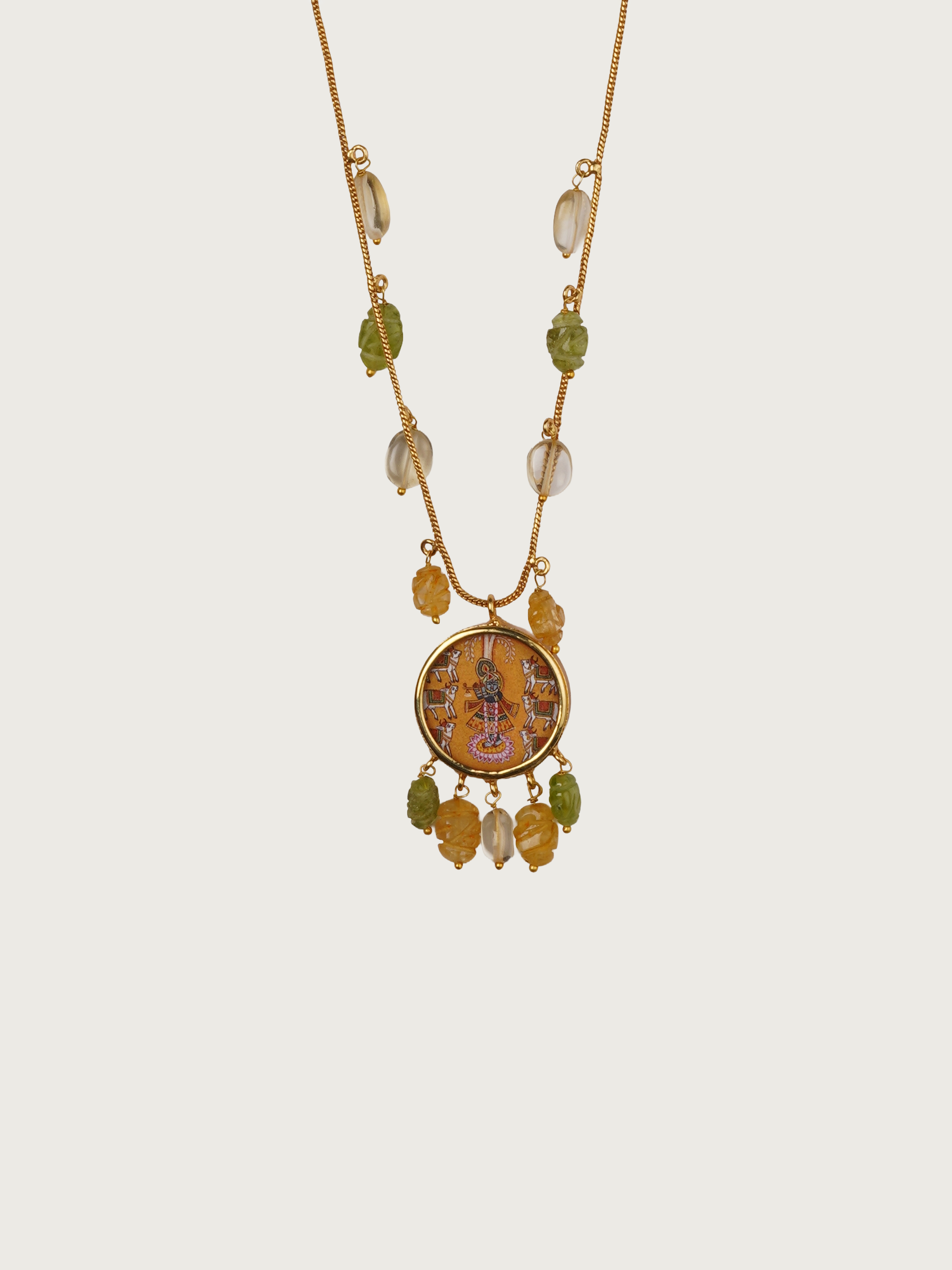 Gold Plated Pichwai Inspired Necklace - TN-N32