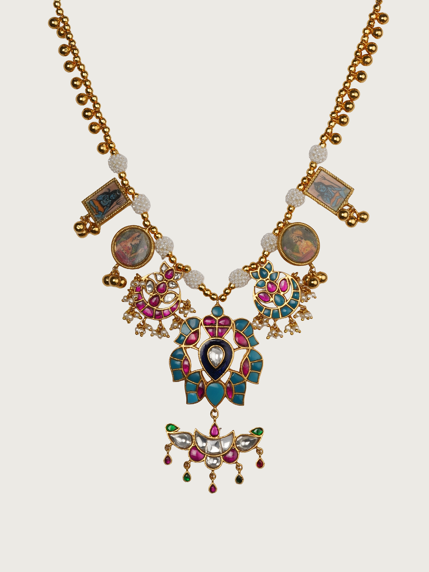 Gold Plated Pichwai Inspired Necklace - TN-N6M